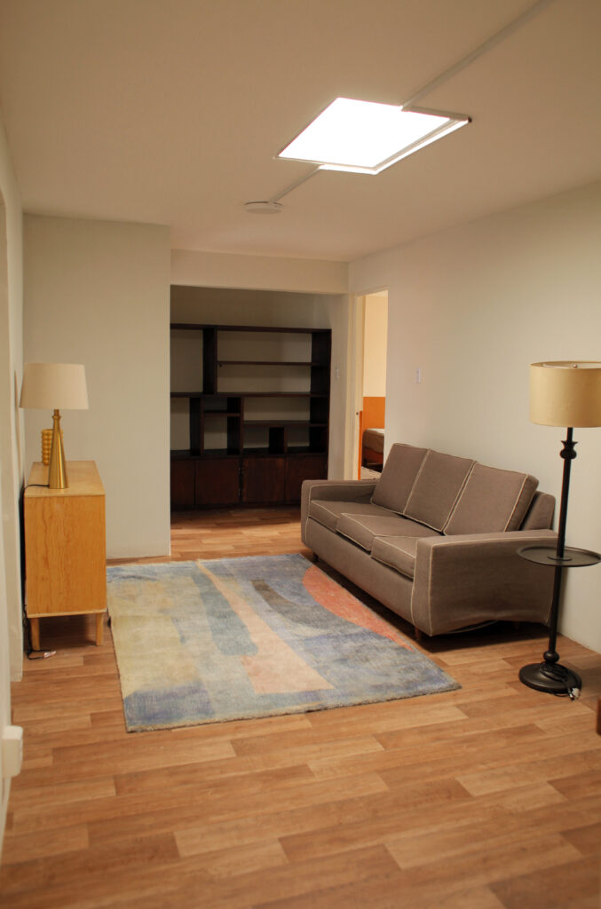 Room with warm, modern decor