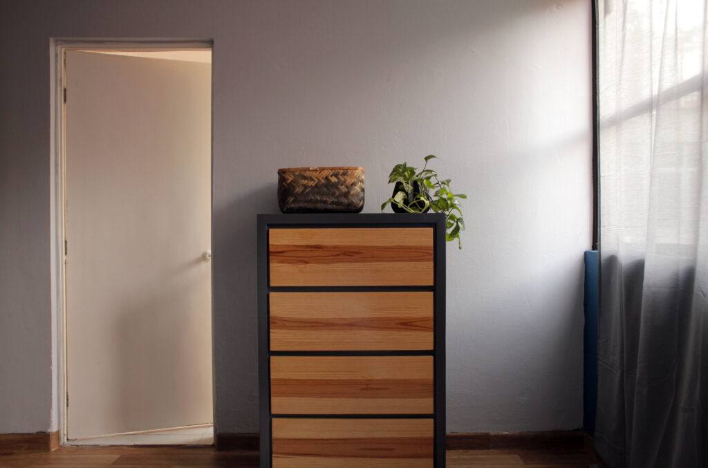 Room with warm, modern decor