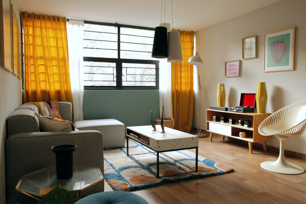 Room with warm, modern decor