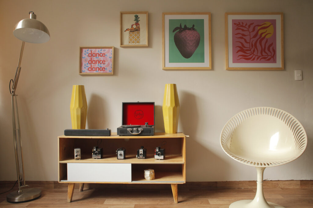 Room with warm, modern decor