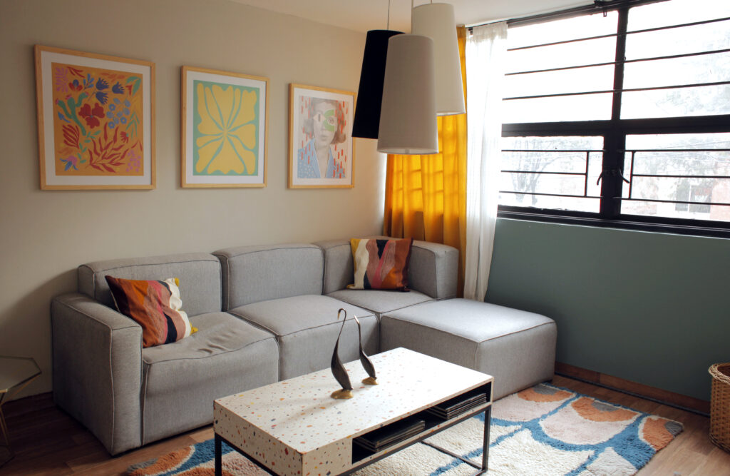 Room with warm, modern decor