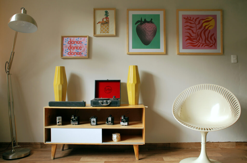 Room with warm, modern decor