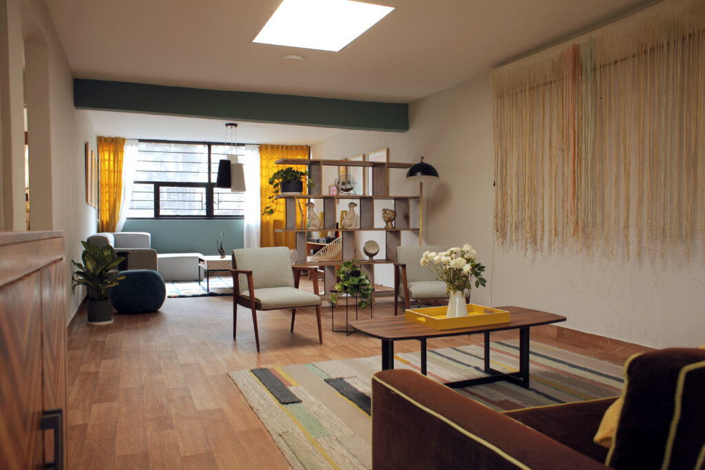 Room with warm, modern decor