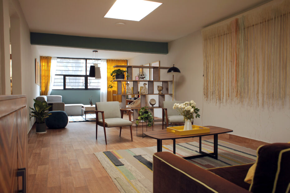 Room with warm, modern decor