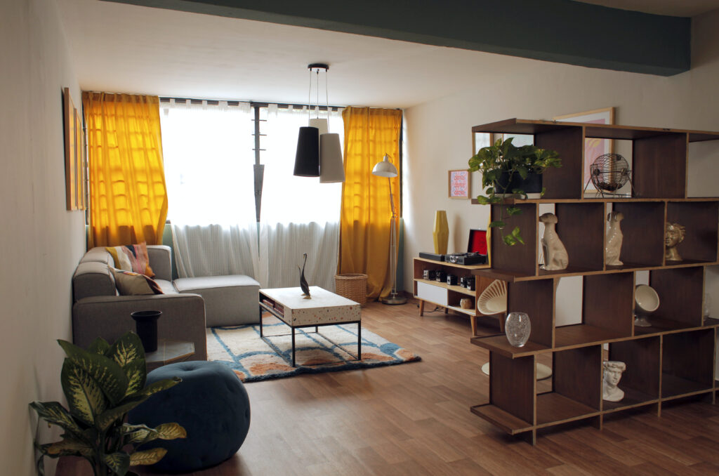 Room with warm, modern decor