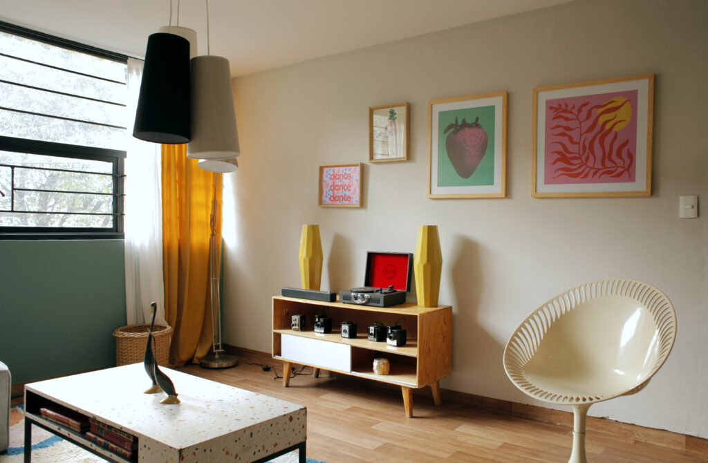 Room with warm, modern decor